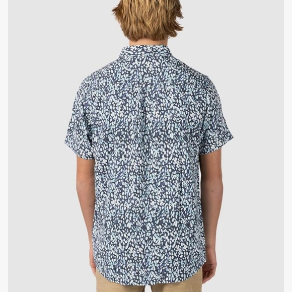 66. Rip Curl Motions Short Sleeve Woven | Color - Blue - Picture 2 of 8